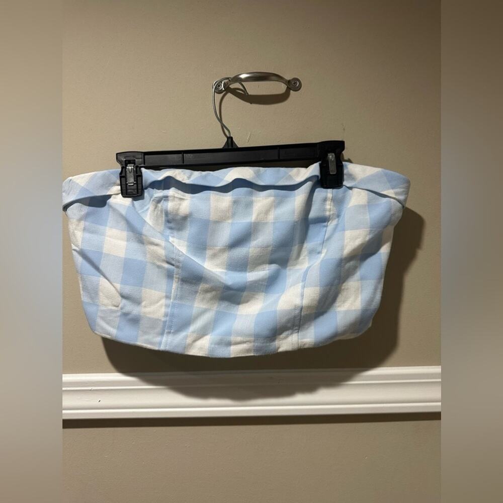 Altar'd State Gingham Tube Top Corset Style Light Blue White XL